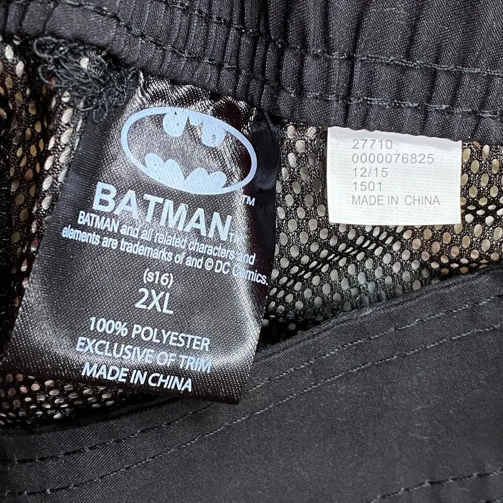 Batman DC Comics Retro Swim Trunks Mens 2XL Superman Flash Lined Pocket‎ Beach